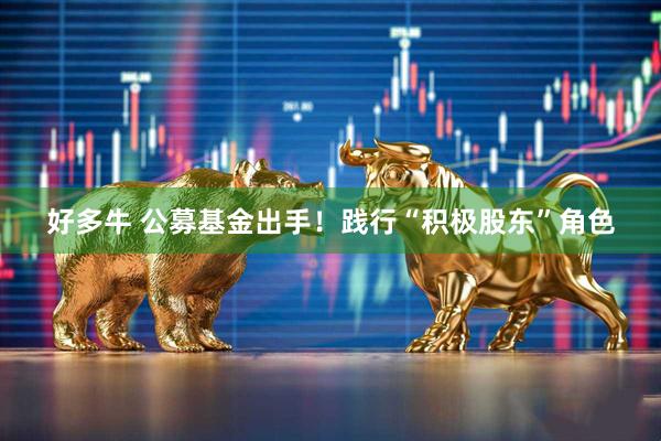 好多牛 公募基金出手！践行“积极股东”角色