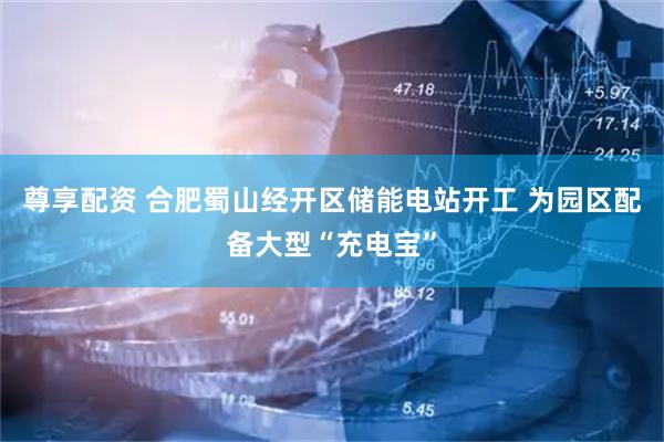 尊享配资 合肥蜀山经开区储能电站开工 为园区配备大型“充电宝”