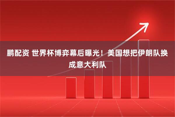 鹏配资 世界杯博弈幕后曝光！美国想把伊朗队换成意大利队