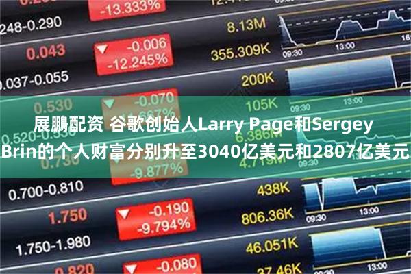 展鵬配资 谷歌创始人Larry Page和Sergey Brin的个人财富分别升至3040亿美元和2807亿美元